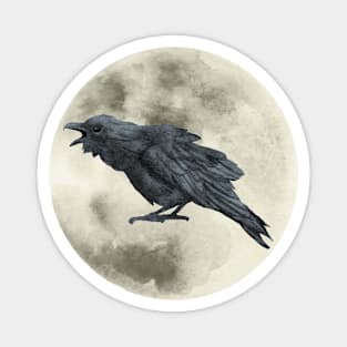 Full Moon Raven Magnet