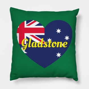 Gladstone QLD Australia Australian Flag Heart Pillow