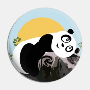 panda relaxing Pin