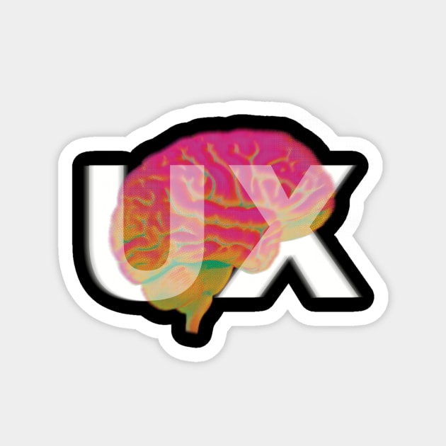 UX Brain - White Text Magnet by Grace McIsaac Designs