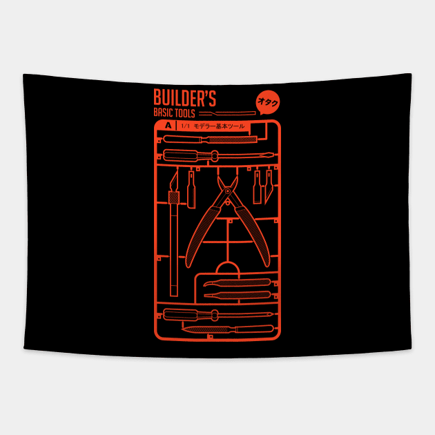 Builder's Basic Tools - Red version Tapestry by FunkyHusky