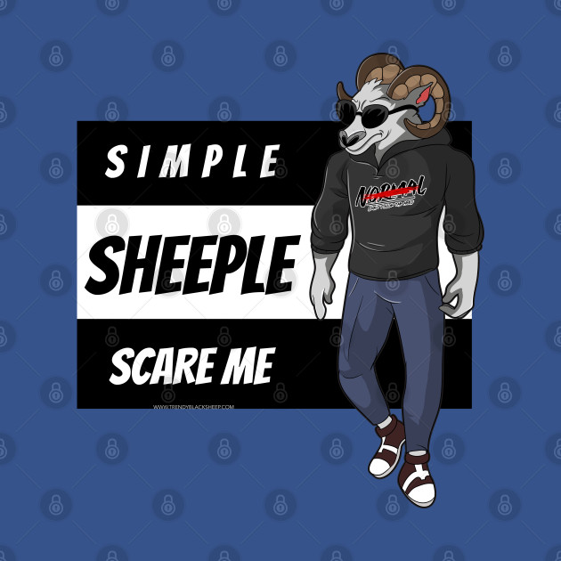 Disover Parental Guidance Warning Simple People Scare Me Sheeple - Advocacy - T-Shirt