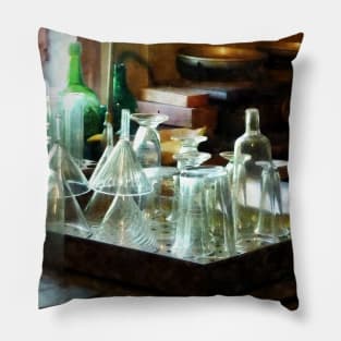 Pharmacy - Glass Funnels and Bottles Pillow