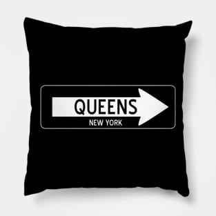 Queens New York One Way Sign Pillow