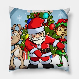 Team KINDERGARTEN Santa Elf Reindeer Flossing Kids Christmas Pillow