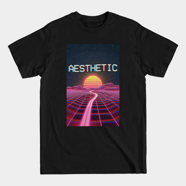 Discover Aesthetic Vector Sunset Skyline Graphic Design - Aesthetic Designs - T-Shirt