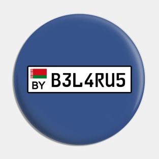 Belarus car license plate Pin