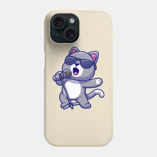 Cute Cat Singing Cartoon Phone Case