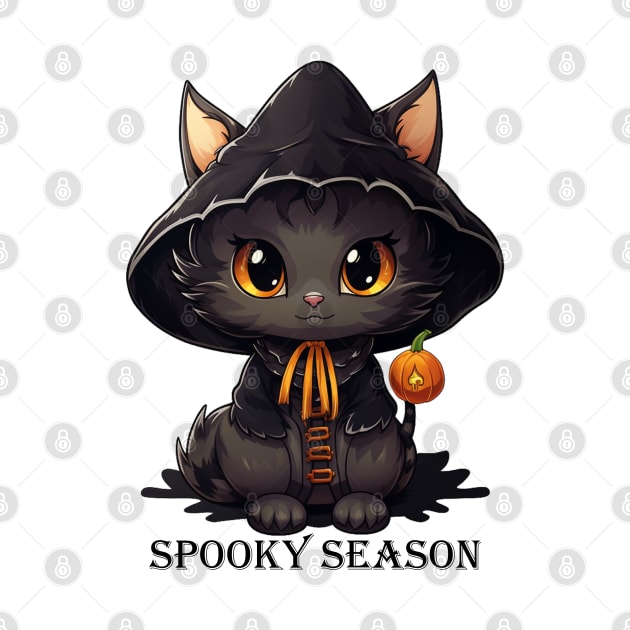 Spooky Season Halloween Vibes Witchy Cat by ThinkLMAO