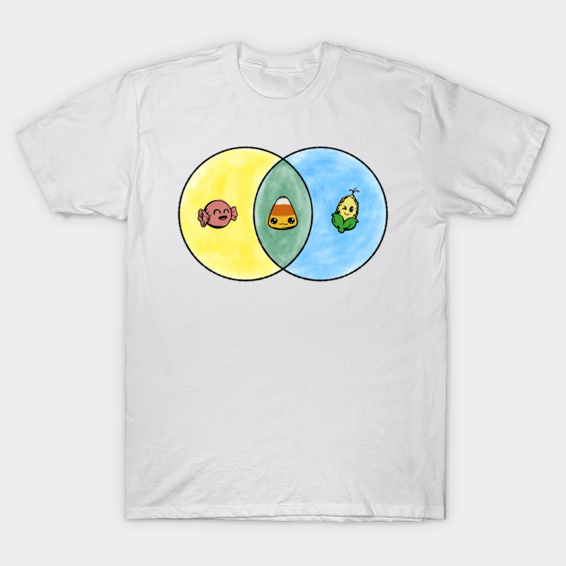 candy corn venn diagram halloween t shirt teepublic venn diagram tshirt