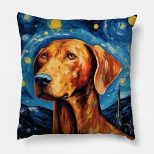 Redbone Dog Starry Night Pillow