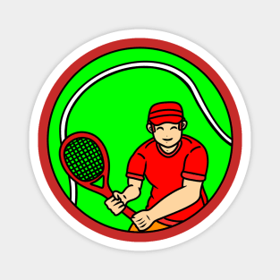 Cartoon tennis player boy Magnet