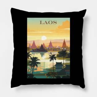 Laos, Travel Print, Travel Wall Art, Home Décor, Gift Art Pillow