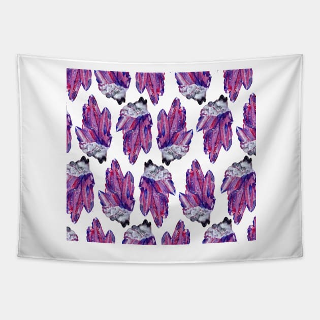 crystal cluster watercolor pattern Tapestry by tifferloo