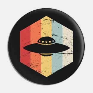 Vintage Retro Alien UFO Icon Pin