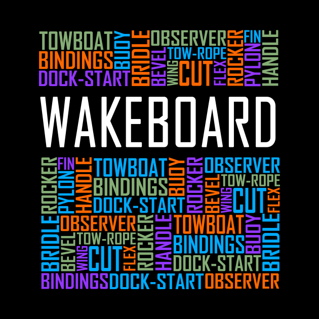 Wakeboard Words Wakeboard Words Gobelin TeePublic PL