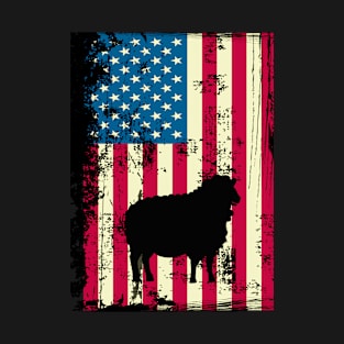 Sheep American Flag USA Patriotic 4th Of July Gifts T-Shirt