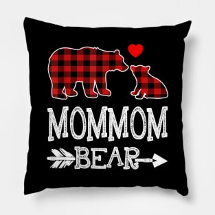 Mommom Bear Christmas Pajama Red Plaid Buffalo Gift Shirt Pillow