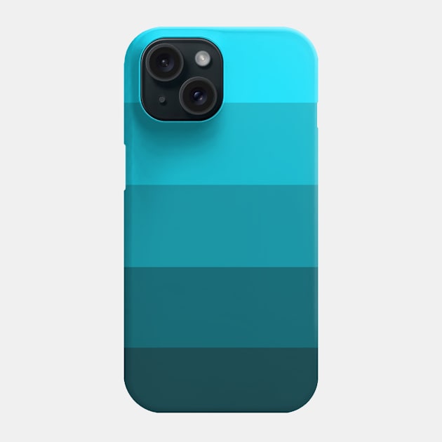 Turquoise Blue Mint Stripes Palette Pattern Gradient Phone Case by MintaApparel