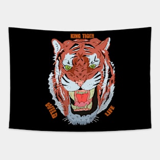 king cat tiger Tapestry