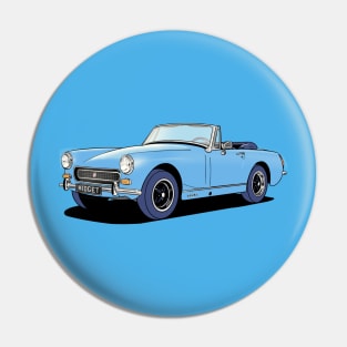 Classic MG Midget sports car in blue Pin