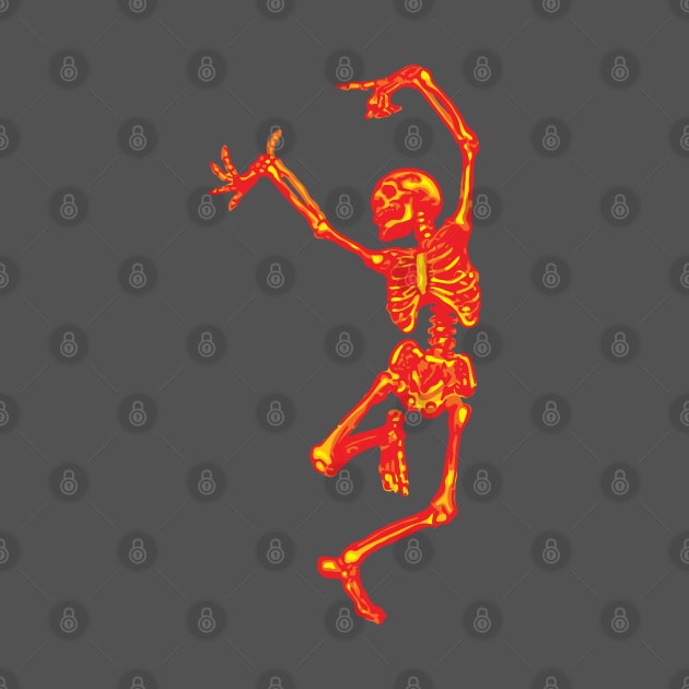 Dancing Fire Skeleton by Slightly Unhinged