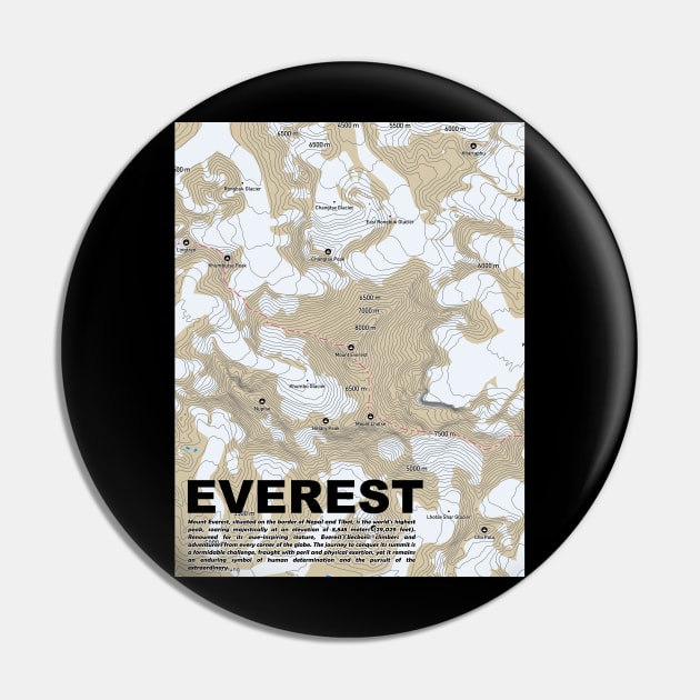 Mountain Majesty: Everest Topography Pin by senaru