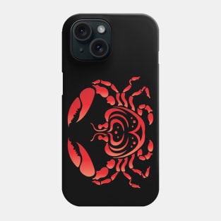 Red Crab, Tribal Art Style Phone Case