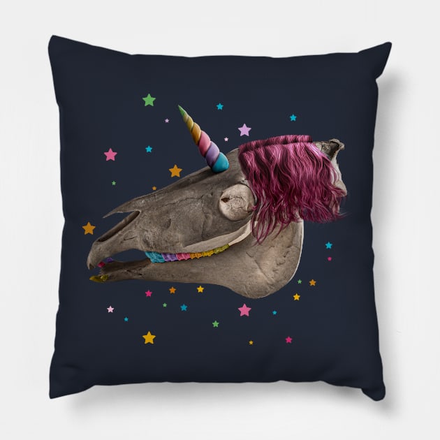 Unicorn Skull Pillow by Corvons