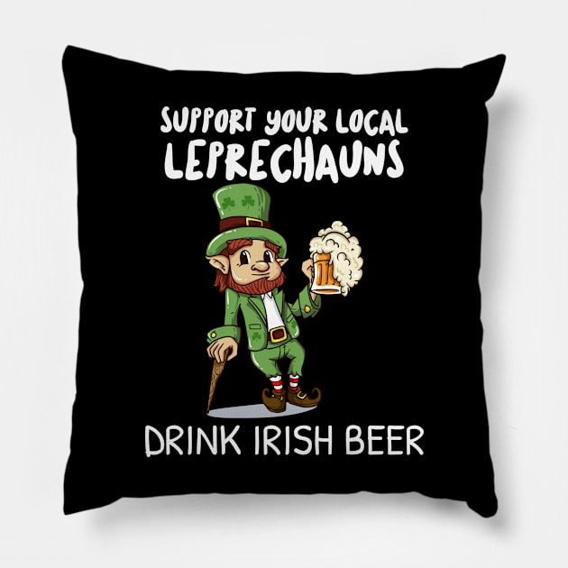 Funny St. Patricks Day Beer Gift Pillow by dilger