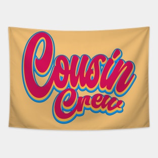 Cousin Family Matching Typography Colorful Retro Tapestry