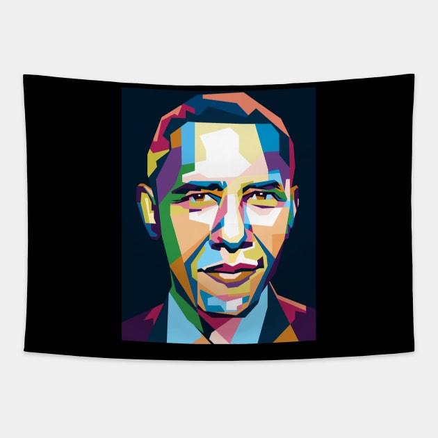 abstract Obama in WPAP Tapestry by smd90