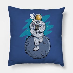 astronaut coffee asteroid astronomy Pillow