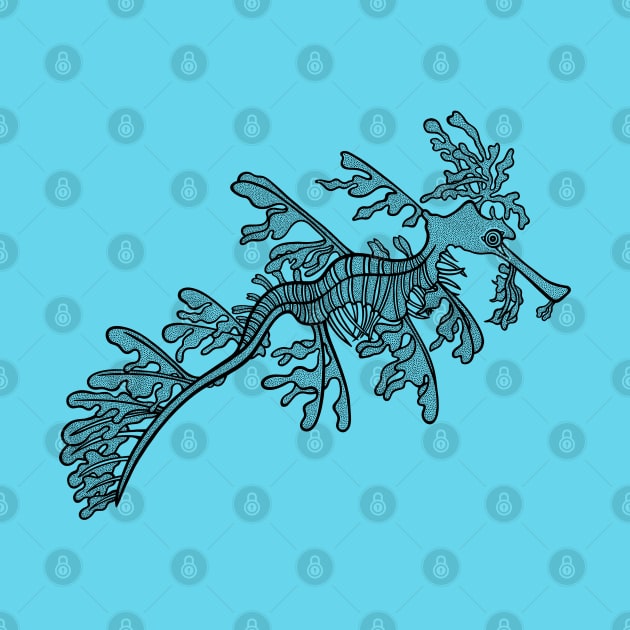 Leafy Seadragon - hand drawn marine animal design by Green Paladin