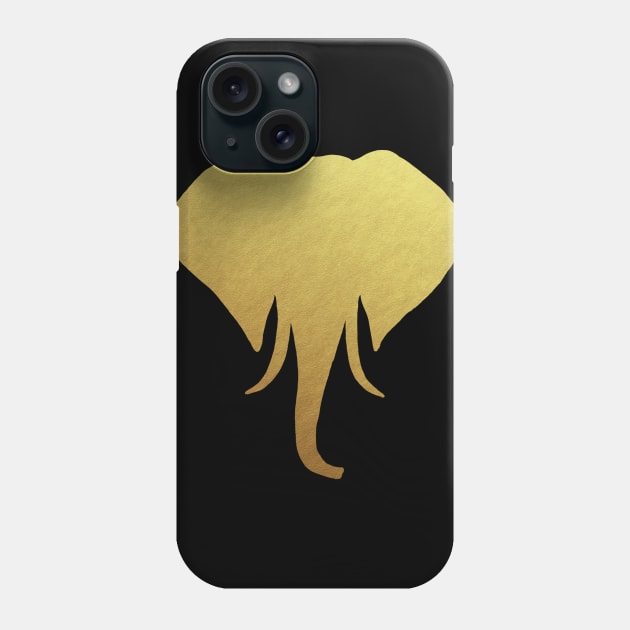 Gold Elephant Head Phone Case by julieerindesigns