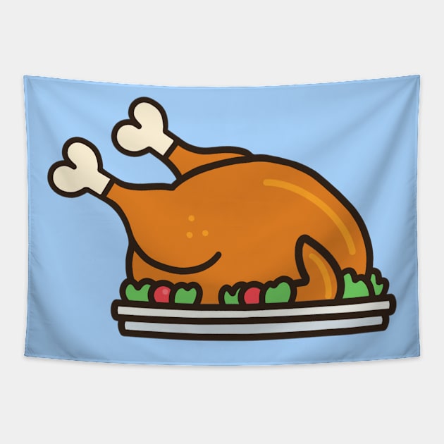 Thanksgiving Chicken Turkey Tapestry by Artmmey