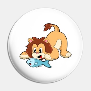 Lion with Fish Pin