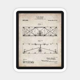 Wright Brothers Plane Patent - Aviation Art - Antique Magnet