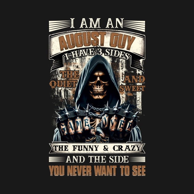 Skull I'm An April Guy I Have 3 Sides Birthday The Quiet & Sweet The Funny & Crazy by Buleskulls 