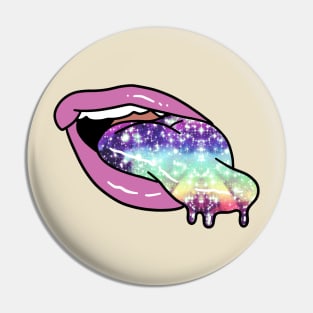 Slimy Space Tongue and Lips Pin