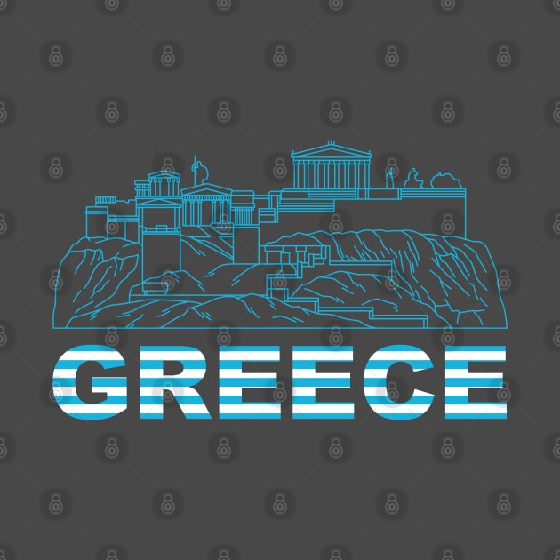 In this work we see the legendary Acroplus Greek structure. And also we see the ancient Greek city. The work is made with the color of the Greek flag. by Atom139