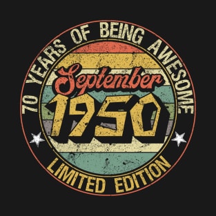 born September 1950 Vintage Gift T-Shirt