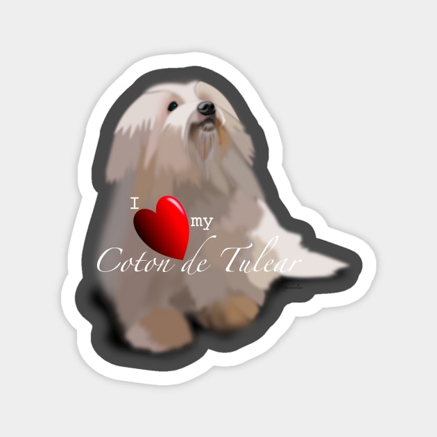 coton de tulear heart Magnet by Coton de Tulear T-shirts