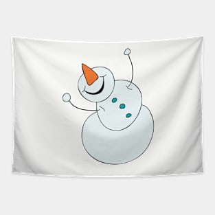 Happy Snow Day Snowman Tapestry