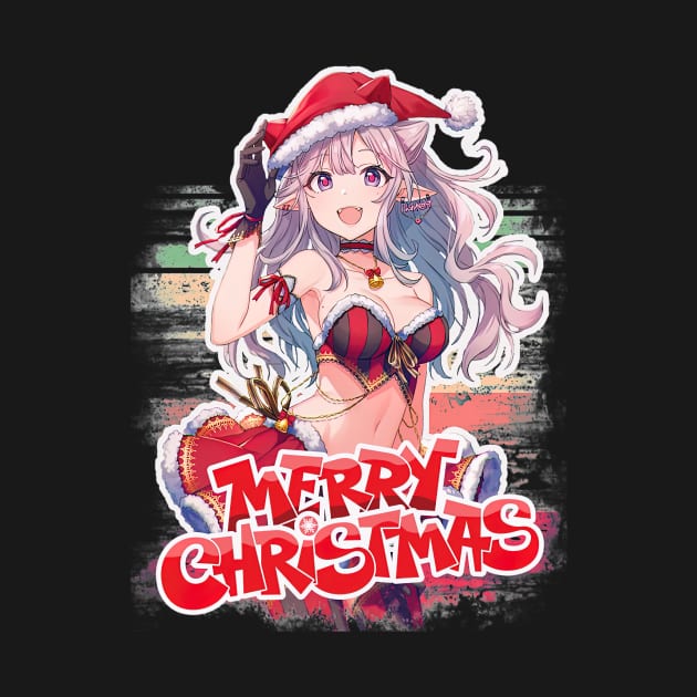 Christmas Funny Gnomes Anime Girl by CarolIrvine