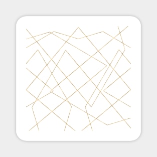 Modern Gold Geometric Strokes Abstract Design Magnet