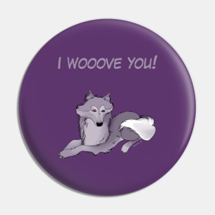 Wolf Shirt I wooove you! Pin