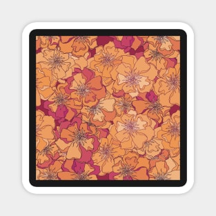 Flower pattern in red and orange colors , seamless Magnet