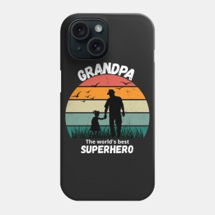 Grandpa the world's best superhero - Grandpa and granddaughter Phone Case
