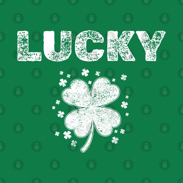 Vintage Style Lucky Clover retro St Patrick's Day good luck St Patrick's Day four leaf Shamrock 4 leaf clover by First Phenixs